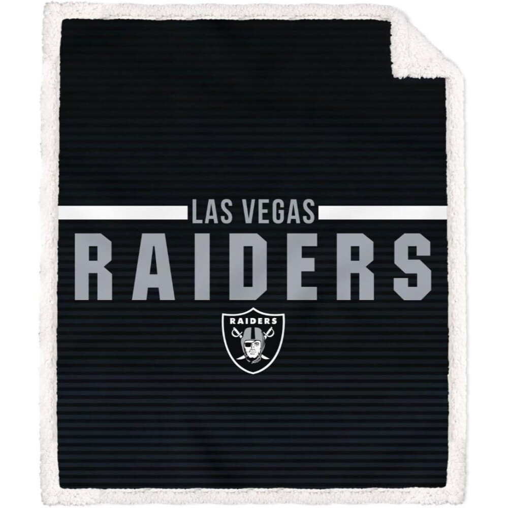 LAS VEGAS RAIDERS STRETCH PLUSH THROW BED BLANKET 50IN X 60IN